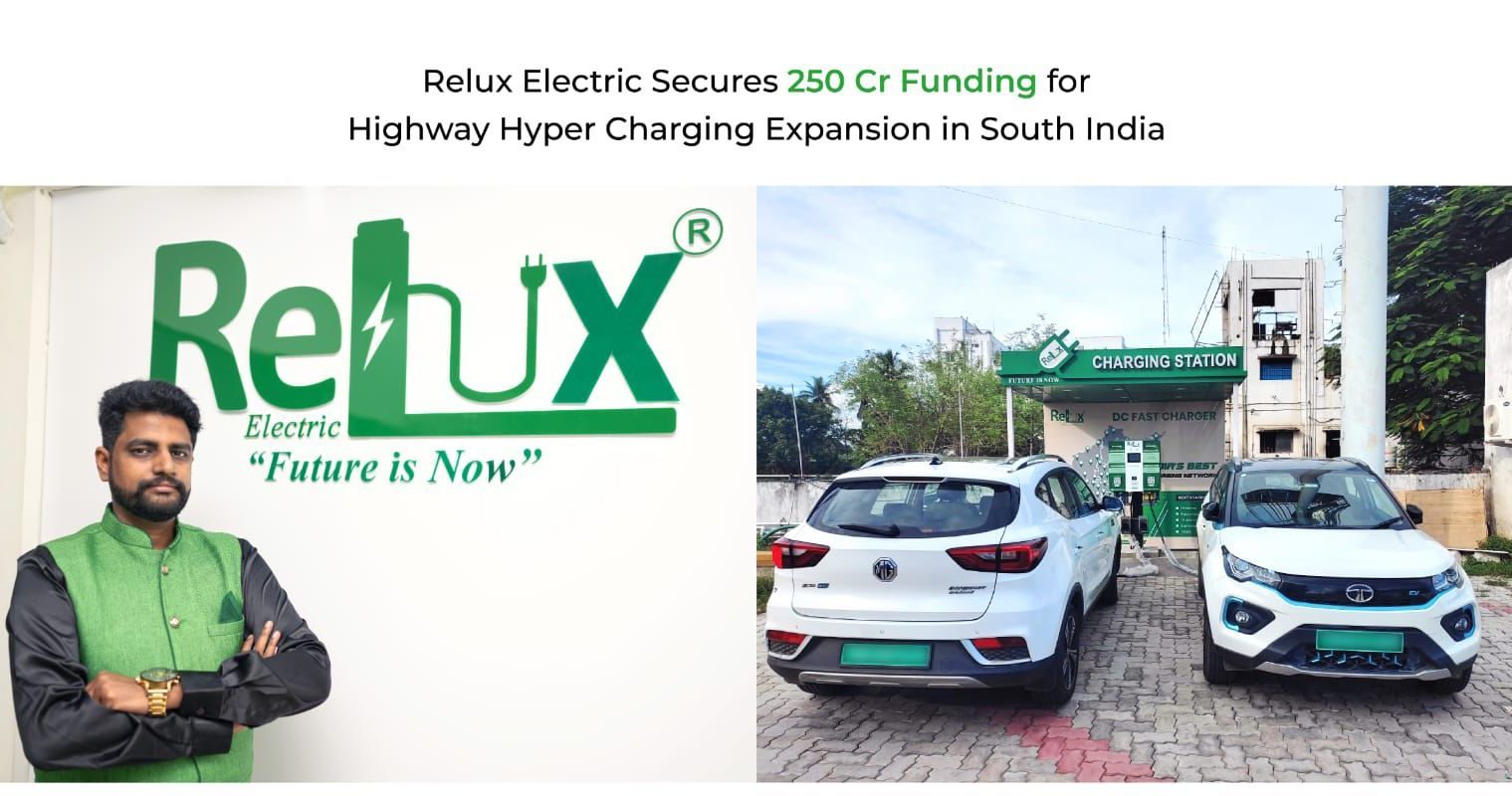 Relux electric secures 250 cr funding for highway hyper charging expansion in south india